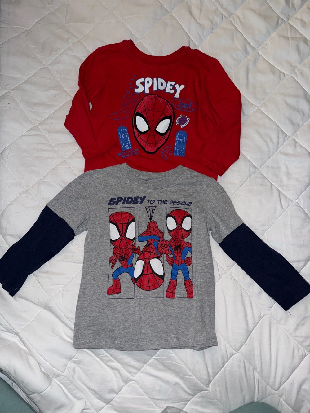 3T marvel Kids' Spidey Long-Sleeve Shirt Bundle - Red & Gray Spiderman